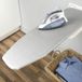 Gedotec Ironfix Housse de planche à repasser pliable, argent, planche à repasser, table pliante, rotative à 180 degrés, en acier trempé, blanc, planche à repasser murale pour montage mural, Made in Germany, 1 pièce avec vis