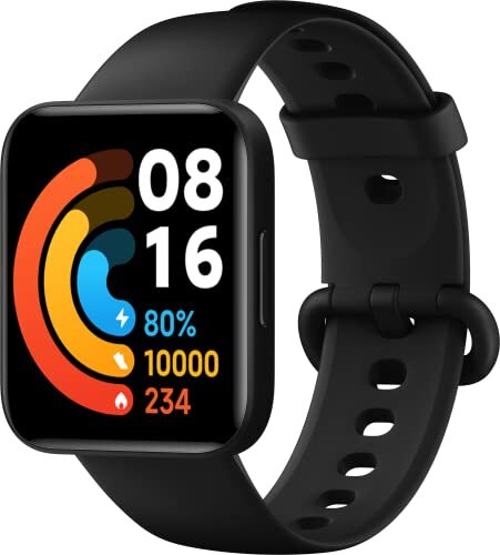 Xiaomi POCO Watch (zwart), SpO2-meting, hartslag, AMOLED-display 1,6 inch, GPS, waterbestendigheid ATM, zwart, Italiaanse versie