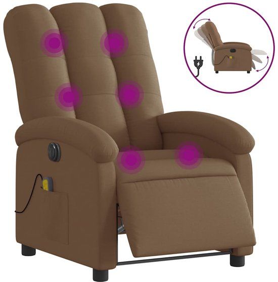 vidaXL Elektrisch Verstelbare Fauteuil - Stof - Bruin