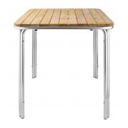 Bolero tafel 70cm vierkant essen/aluminium poten