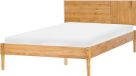 Beliani FLAVIGNAC Tweepersoonsbed Lichtbruin Grenenhout 140 x 200 cm