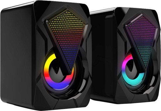 RAIDER 2.0 RGB PC Gaming Speaker Set - USB/3,5 mm - Zwart