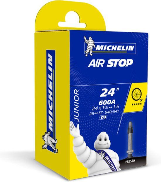 Michelin Binnenband Airstop D3 28/37-540/541 Fv 29mm Zwart