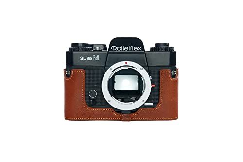 TP Original Handgemaakte Echt Lederen Half Camera Case Tas Cover voor Rolleiflex SL35M Rufous kleur