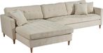 House Nordic Marino Deluxe bank met chaise longue velours zandkleurig