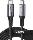 INIU 240W USB C-kabel, 2M PD-snellaadkabel USBC naar USBC, nylon gevlochten oplaadkabel USB-C-oplader voor iPhone 17 16 15 Pro Max Samsung Galaxy S26 S25 iPad Pro MacBook Air Tablet etc