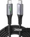INIU 240W USB C-kabel, 2M PD-snellaadkabel USBC naar USBC, nylon gevlochten oplaadkabel USB-C-oplader voor iPhone 17 16 15 Pro Max Samsung Galaxy S26 S25 iPad Pro MacBook Air Tablet etc