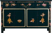 Fine Asianliving Chinese Dressoir Zwart Handgeschilderd B140xD34xH90cm