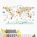 Sticker voor kinderen | Wereldkaart Pastel - 70 x 120 cm