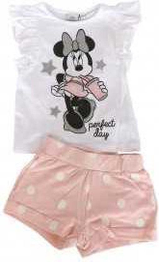 Disney Minnie Mouse 2-delige set - roze/wit - maat 98 (3 jaar)