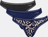 Sloggi GO Crush String 3 pak Dames Onderbroek - Blauw - DonkerCombinatie - Maat M