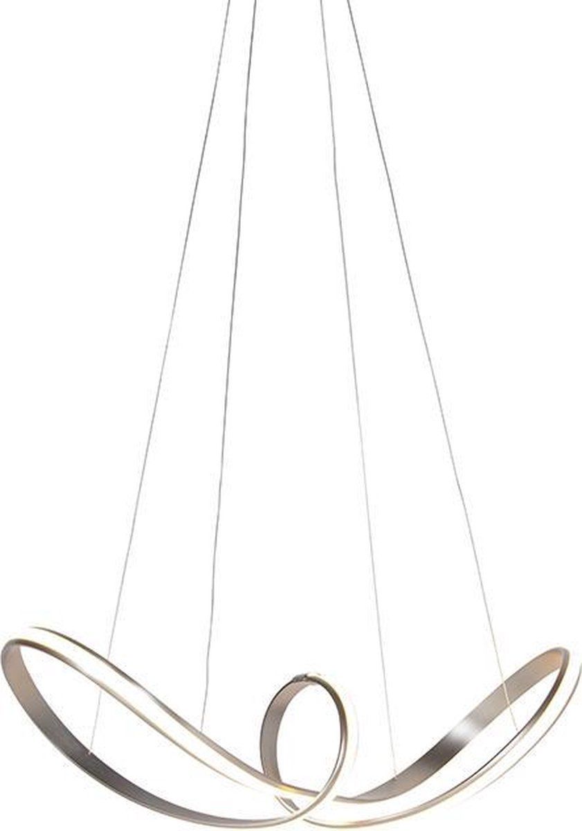 QAZQA Viola Due LED Hanglamp - 91cm - Staal - Grijs