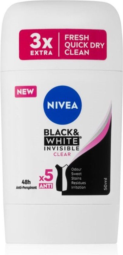 Nivea Black & White Invisible Clear Deodorant Stick 50ml