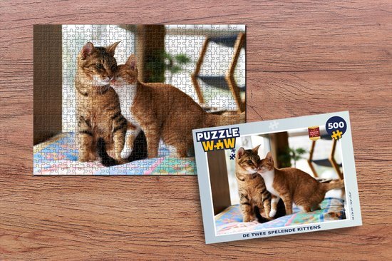 MuchoWow Puzzel De twee spelende kittens - Legpuzzel - Puzzel 500 stukjes