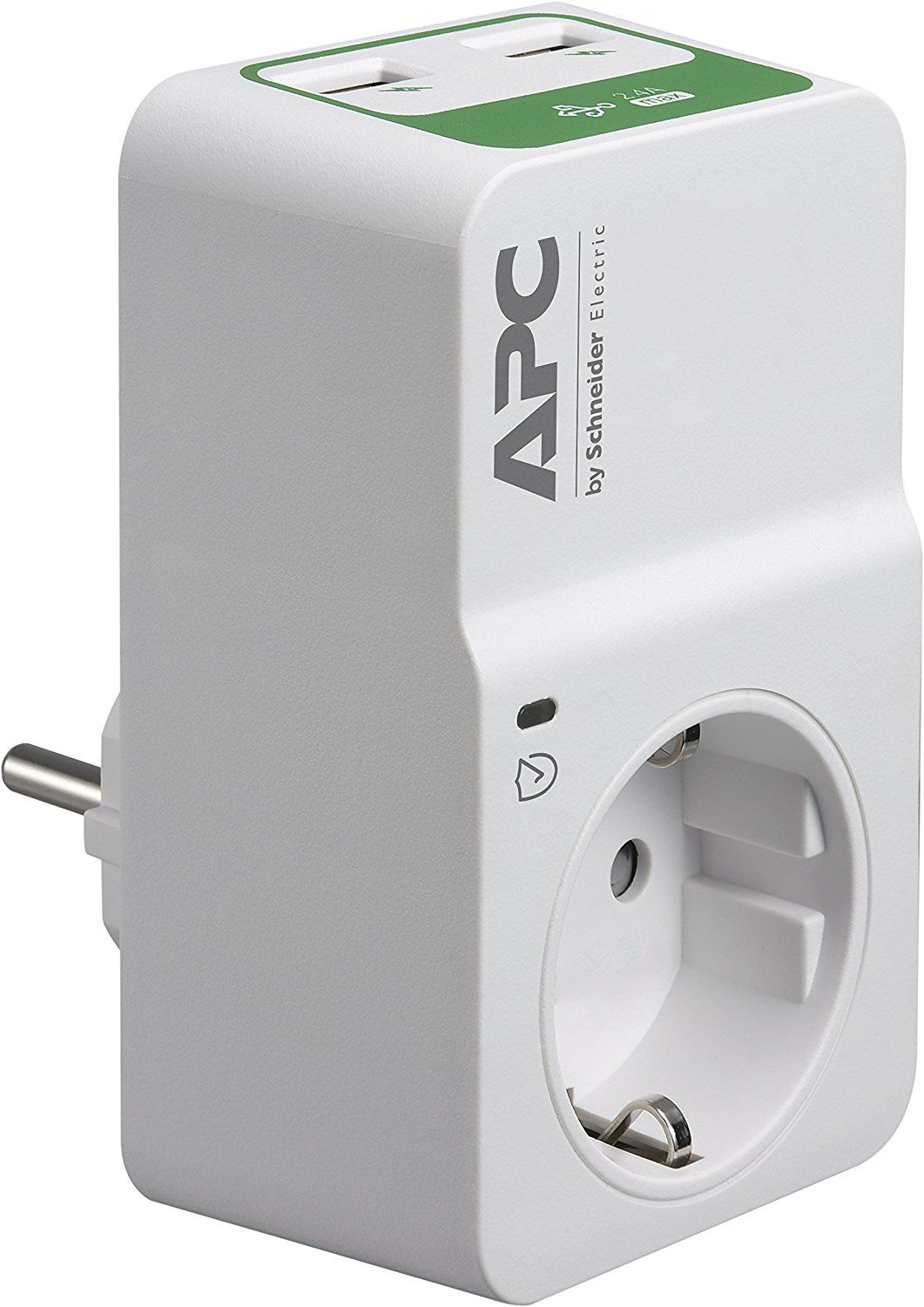 APC PM1WU2-GR - Tussenstekker met overspanningsbeveiliging - 1 stopcontact + 2x USB