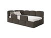 Lit ado 90x200, gauche, avec matelas et barrière, en bouclette brun