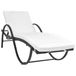 VidaXL Lounge Tuinstoel Gecapitonneerde Zitting Polyrattan, Staal Crème, Wit