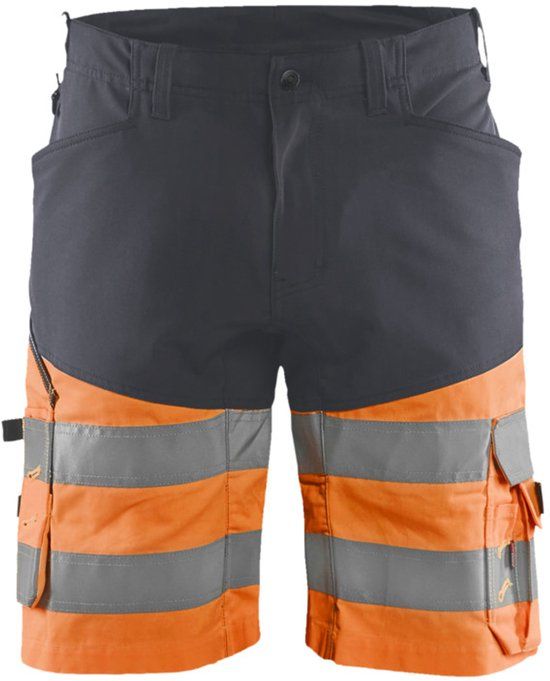 Blåkläder Short met stretch High Vis 1541-1811 - Medium Grijs/ High Vis Oranje - Maat 46