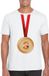 Bellatio Decorations Bronzen medaille kampioen shirt wit heren S