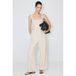 Mango Jumpsuit met Ceintuur en Linnen - Beige