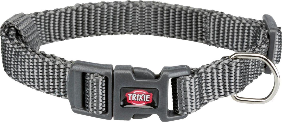 TRIXIE Halsband Hond Premium Grafiet Grijs (22-35X1 CM)