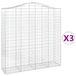 vidaXL Gabionen met boogvorm, 3 stuks, 200x50x200/220 cm, verzinkt staal