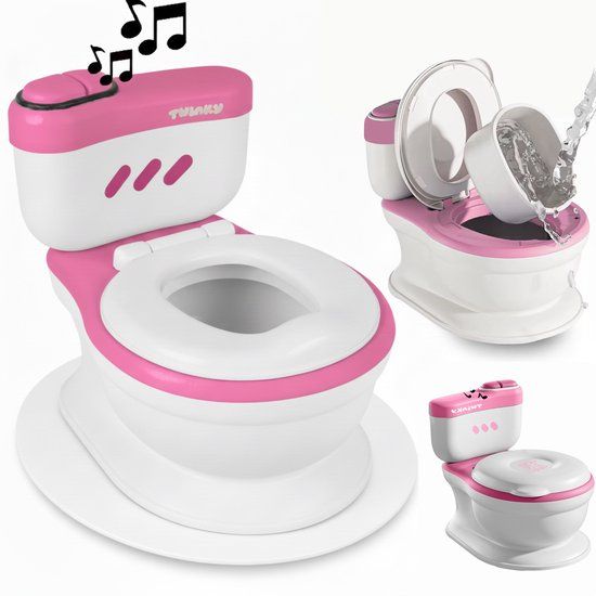 Twinky® 3-in-1 Toilet Trainer with Music & Flush Button - Pink