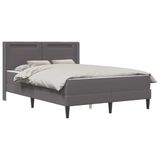 vidaXL Bedframe met matras Grijs 140 x 200 cm Kunstleer