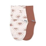 Ingenuity SwaddleMe Monogram Collection draagdoek, maat 0-3 maanden, 3-6 kg, 2 stuks, TOG 0,5 - Rising Sun