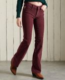 Superdry Slimfit corduroy jeans met middelhoge taille en wijduitlopende pijpen - Dames - Broeken - W32 - Katoen/Elastaan - Russet Brown