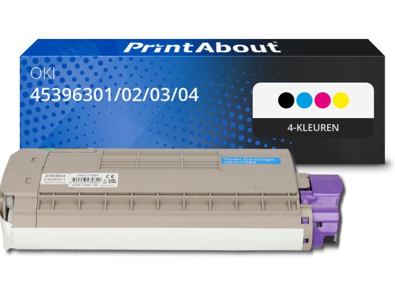 PrintAbout Toner 45396301/02/03/04 4-kleuren Multipack geschikt voor OKI