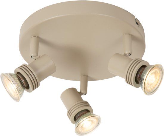 Lucide KIANTI - Plafondspot - Ø 21 cm - 3xGU10 - Taupe