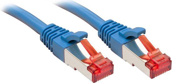 LINDY 47718 RJ45 Netwerkkabel, patchkabel CAT 6 S/FTP 1.50 m Blauw