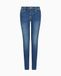 Armani Exchange Essentiel voor dames, 5 zakken, logo-patch, jeans, blauw, 27, middenblauw, één maat