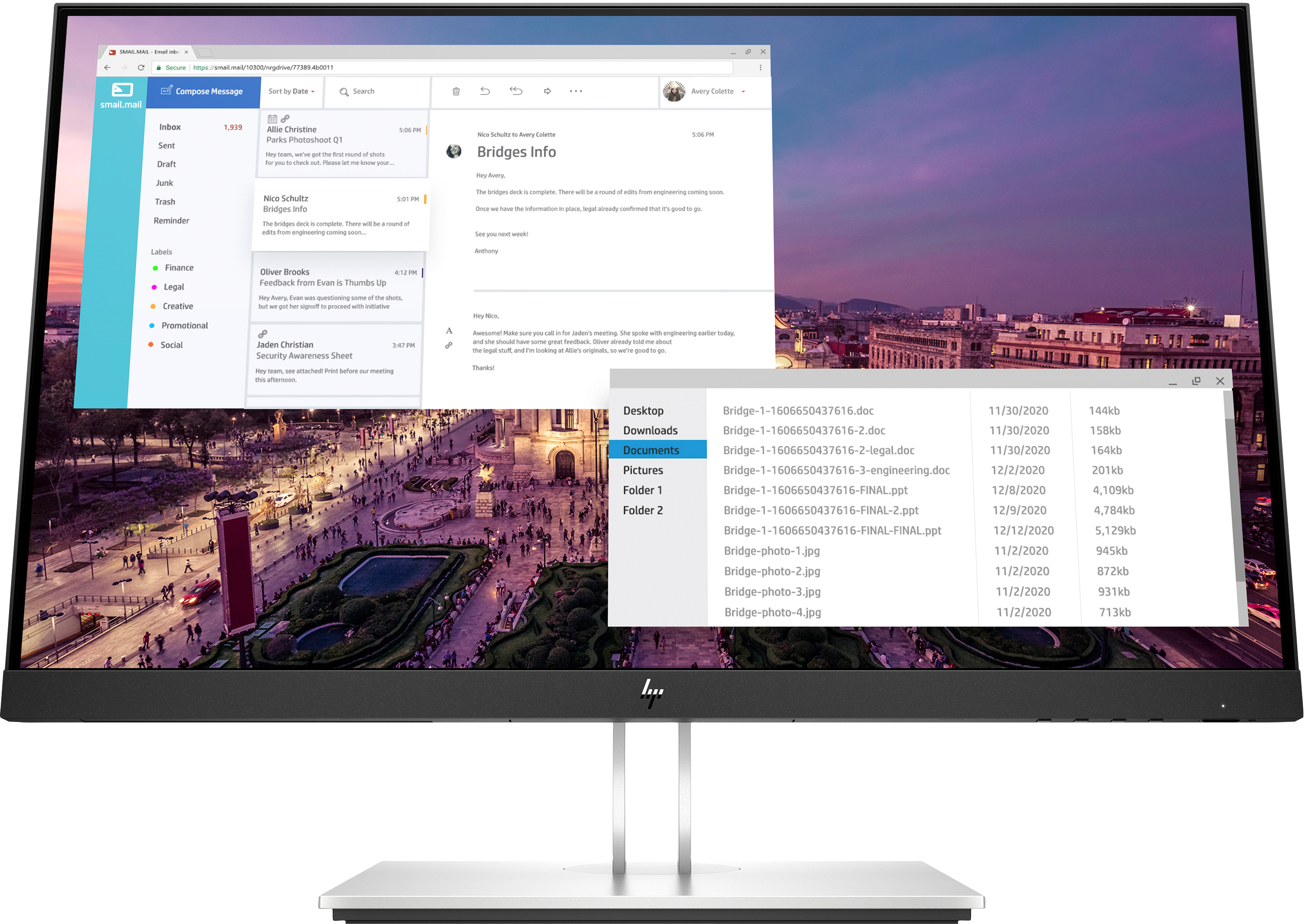HP E23 G4 - 23 inch Full HD Monitor - IPS - USB Hub