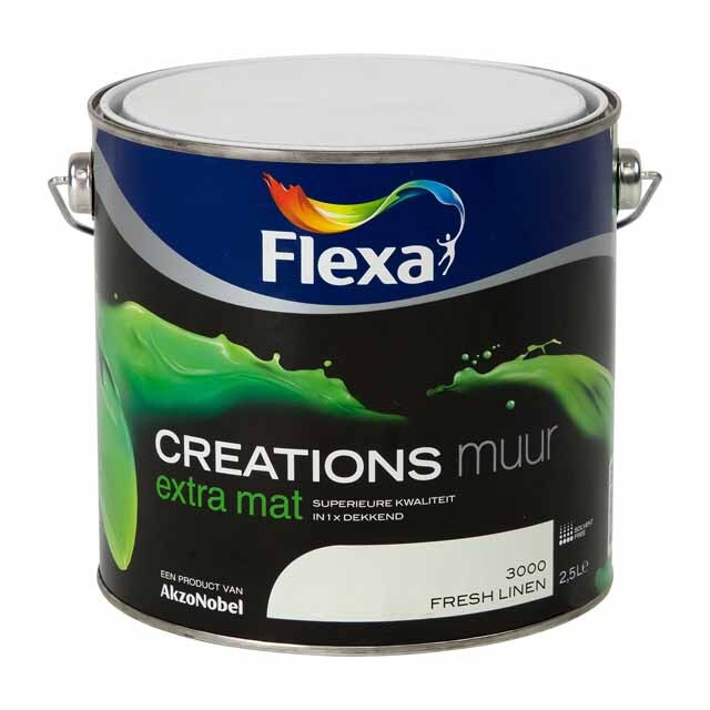 FLEXA Creations Muurverf - Extra Mat - Fresh Linen - 2 5 liter