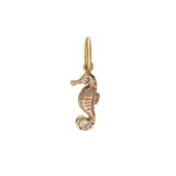 Lucardi - Dames Stalen goldplated bedel zeepaard - Hanger - Staal - Goudkleurig