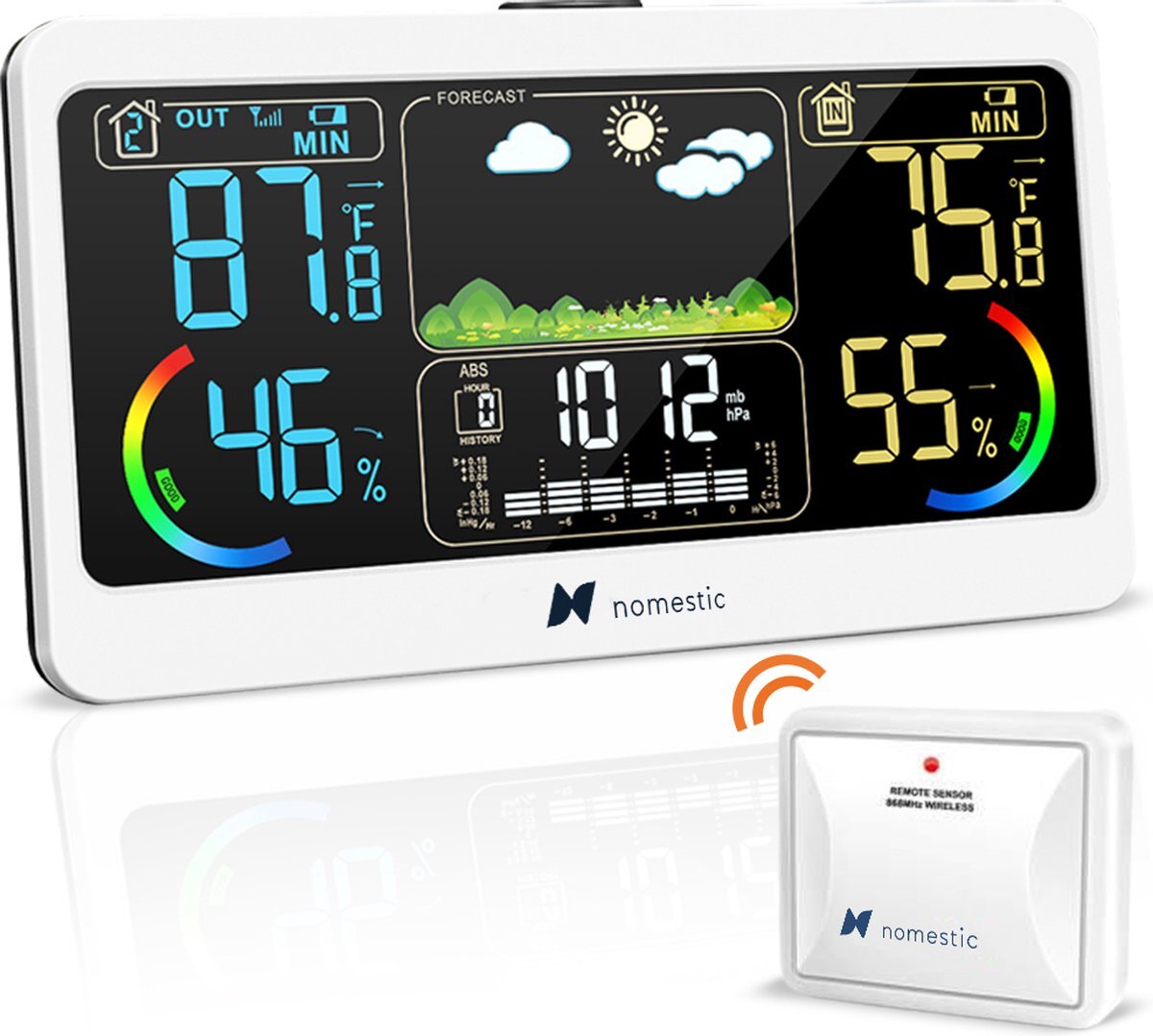 Nomestic Nomestic® N100 Draadloos Weerstation Binnen en Buiten