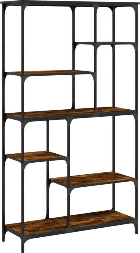 vidaXL Boekenrek 99x35,5x176 cm Bewerkt Hout en Staal Sonoma Eiken