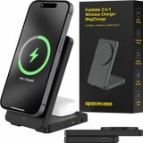 Spacecase 2-in-1 MagCharge draadloze oplader, zwart