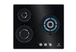 Electrolux KGE6633NOK Zwart Ingebouwd 60 cm Gaskookplaat 3 zone(s)