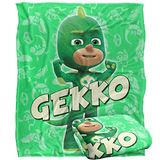 PJ Masks Kinderdeken, Gekko Character Silky Touch Superzachte plaid, 152 x 127 cm