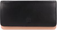 DuDu Canarie Portemonnee RFID-bescherming Leder 17.5 cm - Dames - Horizontaal - black-lavander