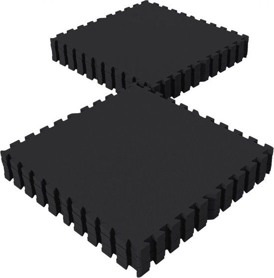 Gorilla Sports Vloermatten - Beschermingsmatten - 16 stuks - 5,76 m2 - Zwart