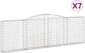vidaXL Gabions - 7 pièces - voûté - 400x30x120/140 cm - fer