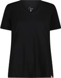 CMP Damestrui Blend V-hals Korte mouw Polyester/Lyocell/Elastaan XXL Nero