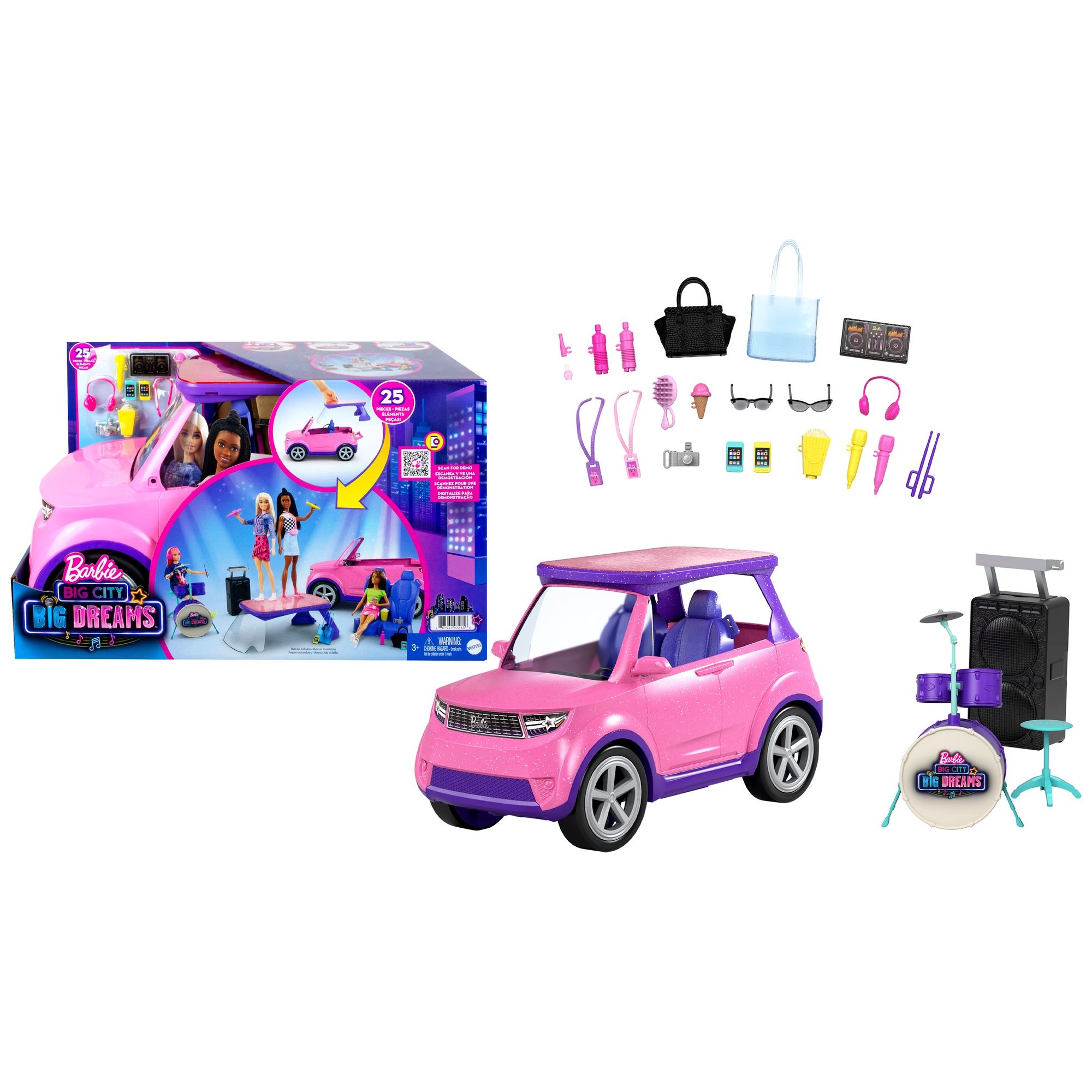 Barbie Big City Big Dreams Doll Car - Multicolour