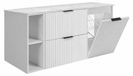 3E 3xE living.com 3xE living Badmeubelset met wasmand, wit / licht eikenhout / gouden handgrepen, 120 x 57 x 46 cm