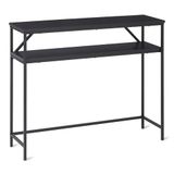 Amazon Basics Rechthoekige Consoletafel met Plank, Stalen Frame, 30cm (D) x 100cm (B) x 80cm (H), Zwart
