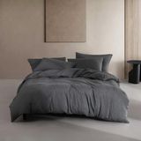 Calvin Klein Kingsize dekbedovertrekset, luxueus zachte woondecoratie, modern katoen-melange jersey beddengoed (Gunmetal Grey Heather, King)